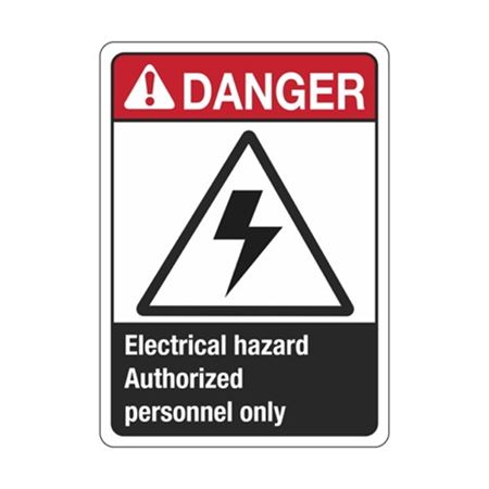 Danger Electrical Hazard Authorized Personnel Only Sign
